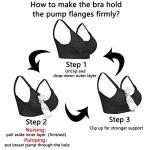 4HOW 3Pack Pumping-Bra Hands Free Breast Nursing Bra for Breastfeeding Wearable Padded for Pregnancy Black Nude Grey X-Large