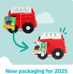 Mega Bloks First Builders Toddler Building Blocks Toy Set, Freddy Firetruck with 6 Pieces and Storage, 1 Figure, Red, Ages 1+ Years