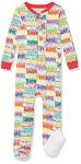 Amazon Essentials Disney | Marvel | Star Wars Unisex Babies' Footed Sleepers, Zip Up Pajamas, Marvel Holiday Bricks, 18 Months