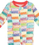 Amazon Essentials Disney | Marvel | Star Wars Unisex Babies' Footed Sleepers, Zip Up Pajamas, Marvel Holiday Bricks, 18 Months