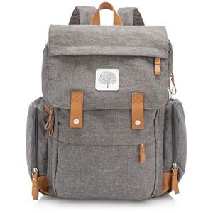 Parker Baby Co. Diaper Backpack - Large Diaper Bag with Insulated Pockets, Stroller Straps and Changing Pad -Birch Bag - Gray