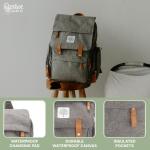 Parker Baby Co. Diaper Backpack - Large Diaper Bag with Insulated Pockets, Stroller Straps and Changing Pad -Birch Bag - Gray