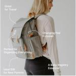 Parker Baby Co. Diaper Backpack - Large Diaper Bag with Insulated Pockets, Stroller Straps and Changing Pad -Birch Bag - Gray