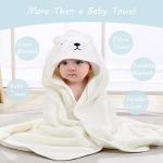 ROXANEPIG 2 Pack Hooded Baby Towels - Premium Ultra Soft Organic Baby Bath Towel – Absorbent and Hypoallergenic Towels for Baby Boy Girl, Toddler, Newborn Essentials (Elephant & Bear)