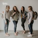 Parker Baby Co. Diaper Backpack - Large Diaper Bag with Insulated Pockets, Stroller Straps and Changing Pad -Birch Bag - Gray