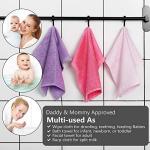 BESSLEE 6 Pack Baby Girl Washcloths Bulk for Newborn, Extra Soft Face Bath Towel for Toddler, Absorbent Kids Wash Rag for Body, 70% Rayon Derived from Bamboo, 30% Cotton, 10"x10", Purple/Pink/Rose