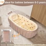 MINK Inflatable Bathtub for Toddlers - Portable Baby Tub with Built-in Air Pump - Collapsible Design for Easy Storage - Perfect for Newborns to Infants