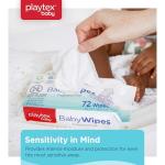 Playtex Baby Wipes, Fragrance Free, 72 Ct, 3-Pack, Dermatologist Tested Soft and Gentle Baby Face and Hand Wipes, pH Balanced, Hypoallergenic, Free of Alcohol, Parabens and Phthalates