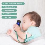 2-Pack Baby Remote Control Teether Toy for Babies 0-18 Months Silicone Infant Teething Toys Boys Girls Infants Teething Toys (Black + Gray)
