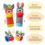 PHEZAPA Baby Toys 0-6 Months, Wrist Rattles Foot Finder Socks Set, Infant Rattle Socks and rattles Wrist, Soft Newborn Sensory Toys,Infant Wrist Rattles for Babies 0-6 Months,Baby Gifts 6-12 Months