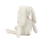 FLUFFYFUN 100% Organic Cotton White Bunny Rabbit Plush Toy, 7.1" Baby Stuffed Animal for Newborn