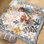 Momcozy Baby Play Mat for Floor, 50x50 Thickened Playpen Mat, Playmate for Baby Tummy Time, Waterproof & Non-Slip, Foldable Outdoor Mat with Carrying Handle, Forest World