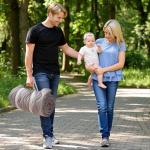 Momcozy Baby Play Mat for Floor, 50x50 Thickened Playpen Mat, Playmate for Baby Tummy Time, Waterproof & Non-Slip, Foldable Outdoor Mat with Carrying Handle, Forest World