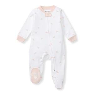 Burt's Bees Baby Girls' Organic Cotton Sleep and Play Footed Pajamas, One-piece Zip Front Romper, Baby Essentials