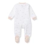 Burt's Bees Baby Girls' Organic Cotton Sleep and Play Footed Pajamas, One-piece Zip Front Romper, Baby Essentials