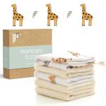 Momcozy Baby Washcloths - 4 Layer Design| Medium Thickness| Soft & Absorbent| Premium Cotton for Newborns'Skin-Great for Bathing, Wiping & on-The-go Use, Shower Gift and Essential(5 Pack, 10x10 inch)