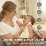 Momcozy Baby Washcloths - 4 Layer Design| Medium Thickness| Soft & Absorbent| Premium Cotton for Newborns'Skin-Great for Bathing, Wiping & on-The-go Use, Shower Gift and Essential(5 Pack, 10x10 inch)