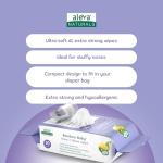 Aleva Naturals Bamboo Baby Nose 'n' Blows Wipes for Cleaning Stuffy Noses with Saline, Natural and Organic Formula, Extra Strong and Ultra-Soft, Biodegradable - Value Pack 30ct X 3= 90 Wipes