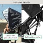 Ingenuity 3D Mini Convenience Stroller – Lightweight Stroller with Compact Fold, Multi-Position Recline, Canopy with Pop Out Sun Visor and More – Umbrella Stroller for Travel and More, Gray
