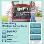 Kolcraft Cloud Plus Lightweight Umbrella Stroller for Toddlers with Reclining Seat, Large Storage Basket, Canopy, Infant & Parent Trays, Compact Fold for Summer Travel, Durable Frame, Slate Gray