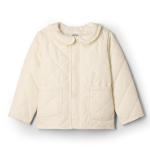 Amazon Essentials x Sofia Grainge Baby Girls' Midweight Quilted Field Jacket with Ruffle, Ivory, 12 Months