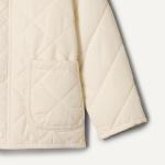 Amazon Essentials x Sofia Grainge Baby Girls' Midweight Quilted Field Jacket with Ruffle, Ivory, 12 Months