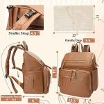 Omanmoli Diaper Bag Backpack Large Baby Diaper Bag Leather with 17 Diaper Bag Organizing Pouches,Changing Pad,Stroller Straps,4 Insulated Pockets,Brown