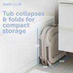 Jool Baby Fold ‘n Store Baby Bathtub – 3 Stage Collapsible Bather for Easy Storage, Portable for Travel – Built-in Thermometer (Oatmeal)