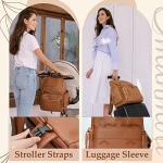 Omanmoli Diaper Bag Backpack Large Baby Diaper Bag Leather with 17 Diaper Bag Organizing Pouches,Changing Pad,Stroller Straps,4 Insulated Pockets,Brown