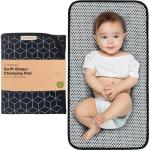 KeaBabies Portable Diaper Changing Pad, Easy Wipe Clean - Foldable Waterproof Baby Changing Mat for Diaper Bag, Compact, Lightweight, 25x13 Newborn, Infant, Baby Changer Travel Essential (Black Geo)