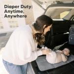 KeaBabies Portable Diaper Changing Pad, Easy Wipe Clean - Foldable Waterproof Baby Changing Mat for Diaper Bag, Compact, Lightweight, 25x13 Newborn, Infant, Baby Changer Travel Essential (Black Geo)