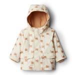 Amazon Essentials Baby Boys' Water-Repellent Rain Jacket with Quilted Lining, Ivory Elephants, 24 Months