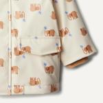 Amazon Essentials Baby Boys' Water-Repellent Rain Jacket with Quilted Lining, Ivory Elephants, 24 Months