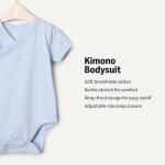 Amazon Essentials x Sofia Grainge Unisex Babies' Side Snap Short Sleeve Bodysuit, Pack of 3, Light Blue/Bunnies/Stripe, 18 Months