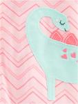 Simple Joys by Carter's Baby Girl's 3-Pack Loose Fit Flame Resistant Polyester Footed Pajamas Sleepwear, dino/strawberry/flamingo, 12 Months