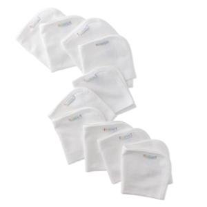 Butterblu River 10-Pack Baby Terry Washcloths 100% Organic Cotton Absorbent for Baby and Toddler Boys & Girls, White, One Size