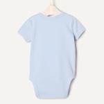 Amazon Essentials x Sofia Grainge Unisex Babies' Side Snap Short Sleeve Bodysuit, Pack of 3, Light Blue/Bunnies/Stripe, 18 Months