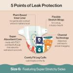 The Honest Company Comfort Dry Disposable Diapers for Sensitive Skin, Hypoallergenic, Beary Cool + Big Trucks, Super Club Box Size 6 (35 lbs), 68 Count