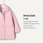 Amazon Essentials x Sofia Grainge Baby Girls' Wool Blend Dress Coat, Pink, 12 Months