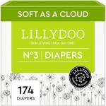 LILLYDOO Baby Diapers - Size 3 (13+ lbs), Monthly Supply (174 Count), Leak Protection, Skin-Friendly, Ultrasoft, Perfume- & Chlorine-Free, Hypoallergenic, Dermatologist Tested, Oeko-TEX®