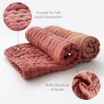 MOON PARK Baby Washcloths, 12 Pack - 12x12 Inches, Small Burp Cloths and Baby Wipes - 100% Cotton Muslin Ultra Soft for Newborn, Infant and Toddlers - Brown, Honey and Bean Paste Series