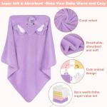 CandyHome 12 PCS Baby Bath Towels for Infants Toddlers, 4 PCS Animal Hooded Baby Towels & 8 PCS Washcloths Set, Ultra Absorbent Soft Cute Newborn Bath Essential Gifts for Boys & Girls