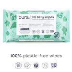 Pura Natural Sensitive Baby Wipes, 99% Water, Unscented & Hypoallergenic, Suitable for Sensitive & Eczema-prone Skin, Hypoallergenic, EWG Verified, 10 Pack of 60 Wet Wipes (600 Diaper Wipes) Bulk Buy