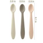 PandaEar 7 Pack Silicone Baby Feeding Spoons, First Stage Training Spoon Infant Utensils Feeding Supplies, BPA Free Gum-Friendly Soft Tip Baby Led Weaning Spoon