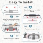 AVIDOR Baby Bathtub,Collapsible Bathtub for Newborn to Toddler,Durable Essential Infant Bath Tub,Portable Travel Baby Tub with Soft Cushion,No-Slip Hanging and Detachable(Grey)