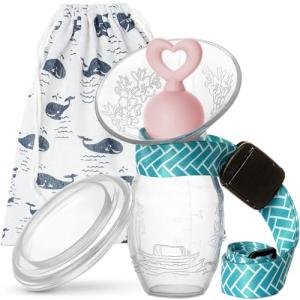 Bumblebee Manual Breast Pump with Breastfeeding Milk Saver Stopper& lid in Gift Box Food Grade Silicone bpa PVC and Phthalate Free 3.04oz/90ml