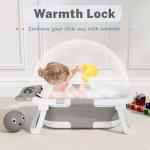 AVIDOR Baby Bathtub,Collapsible Bathtub for Newborn to Toddler,Durable Essential Infant Bath Tub,Portable Travel Baby Tub with Soft Cushion,No-Slip Hanging and Detachable(Grey)