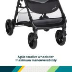 Safety 1st Smooth Ride Travel System Stroller and OnBoard FLX Infant Car Seat, Newborn to Toddler Baby Combo, Easy-Install, Large Canopy, Ample Storage, Foldable, Rear-Facing 4-30 lbs, Monument