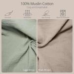 JVEOO Muslin Baby Changing Pad, 2 Pack Muslin Soft Cotton Covers & Waterproof Lining Foam Diaper Changing Table Pad 32" x 16.6" Mat for Dressers & Table