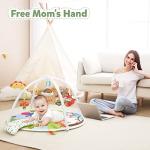 ZILLYBEE Baby Play Gym, ibabejoy Activity Play Mat for Newborn to Toddler, Stage-Based Sensory & Motor Skills Development, 7in 1 Non Slip Language Discovery Platmats with Teether